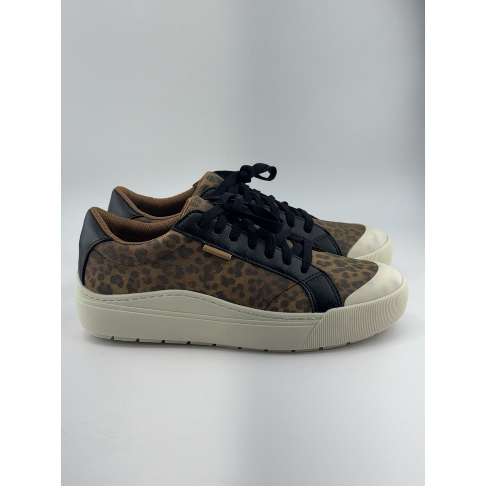 Dr. Scholl's Time Off Sneakers Leopard Print Platform Lace Up Women's Size 10